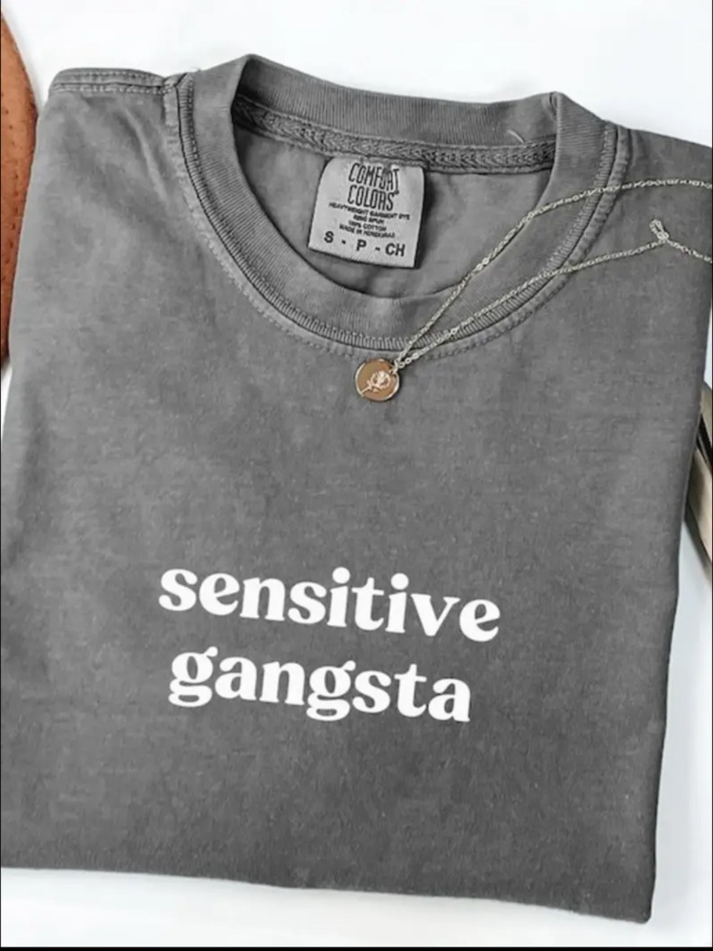 Comfort Colors Gray 'Sensitive Gangsta' Graphic Tee